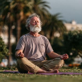 Grup de seniori relaxați după yoga